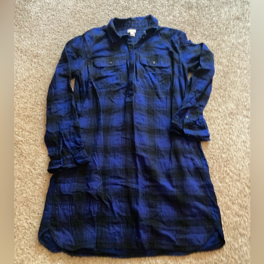 J Crew Flannel Tunic Dress - Picture 1 of 4